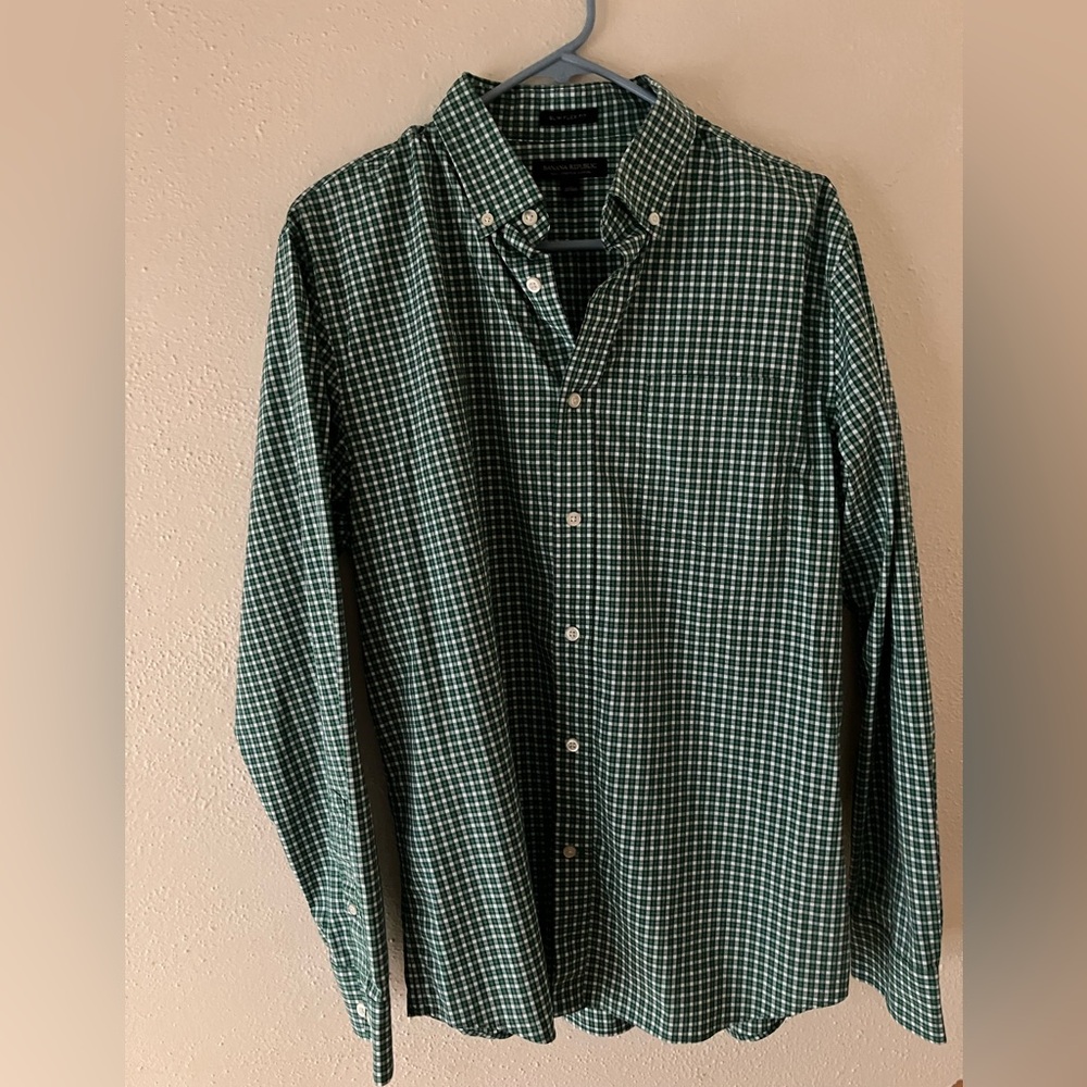 Banana Republic Green Plaid Men's Shirt